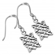 Small Rectangle Celtic Knot Silver Earrings, ep245